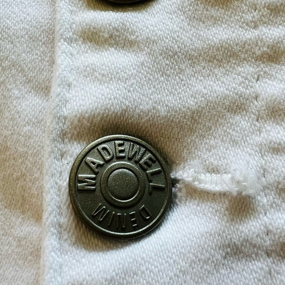 Madewell White Curvy High-Rise Skinny Crop Button-Front Jeans Women's 37P - Picture 9 of 15